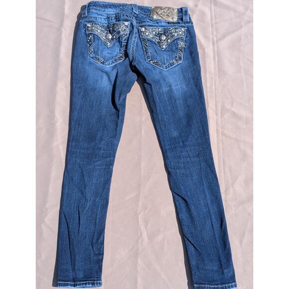 Miss Me Jeans Size 25 Ankle Skinny Y2K Rhinestone Embroidered - Picture 7 of 11